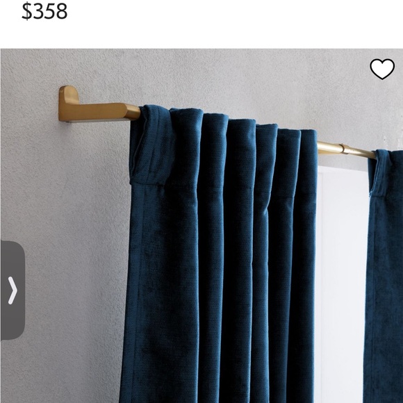West Elm Deep Blue Velvet Drapes - Picture 2 of 8